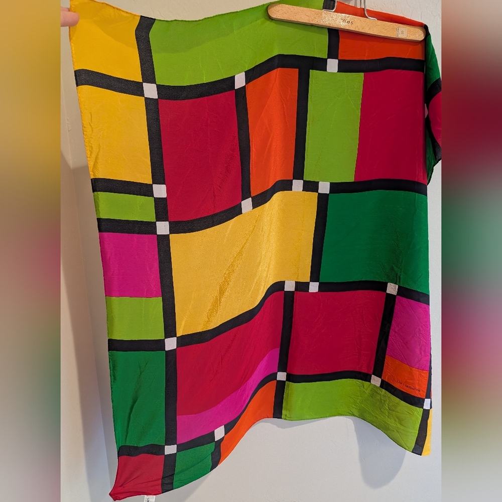 Liz Claiborne Vintage 1991 Silk Colorful Scarf Made In Japan
